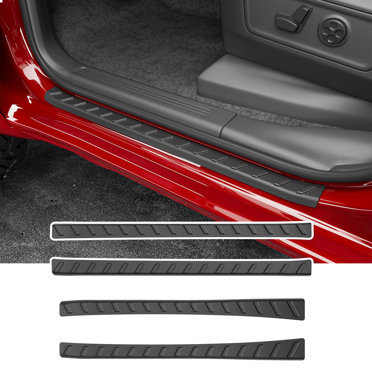 Photo 1 of CZmenghe Exterior Door Sill Protector Compatible with 2019-2025 Dodge Ram 1500 Car Sill Guard TPE Car Door Protector Replacement for 2019-2025 Dodge Ram 1500 Accessories