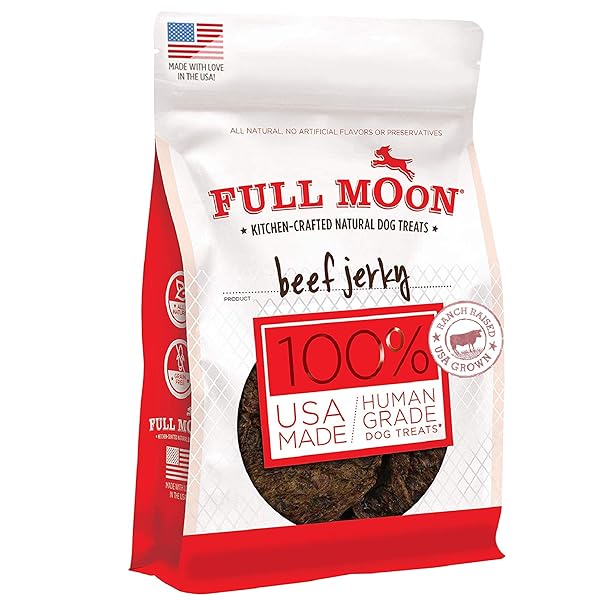FULL MOON BEEF JERKY HEALTHY ALL NATURAL DOG TREATS HUMAN GRADE MADE IN USA GRAIN FREE 11 OZ