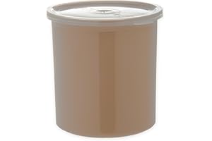 Carlisle FoodService Products Classic Round Storage Container Crock with Lid for Kitchen, Restaurants, Home, Plastic, 1.2 Quarts, Beige