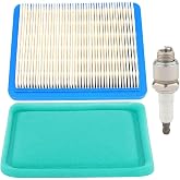 Butom 491588S 491588 Air Filter + 493537S 493537 Pre-cleaner for 675ex 725ex 625e 625-675 Series 3.5-6.5 HP Quantum Engines W Spark Plug