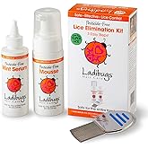 Ladibugs Complete Head Lice Treatment Kit with Professional Nit Comb | Clinic Preferred, Nurse Approved, Natural and Effective Head Lice &amp; Nit Fix, Safe For Kids