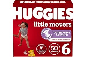 Huggies Size 6 Diapers, Little Movers Baby Diapers, Size 6 (35+ lbs), 50 Count (2 packs of 25), Packaging May Vary