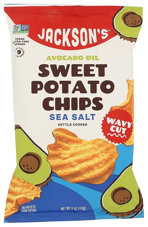 JACKSONS HONEST CHIPS Sea Salt Avocado Oil Sweet Potato Chips, 5 OZ