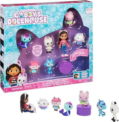 DreamWorks Gabby’s Dollhouse Deluxe Figure Gift Set 7 Figures with Dollhouse