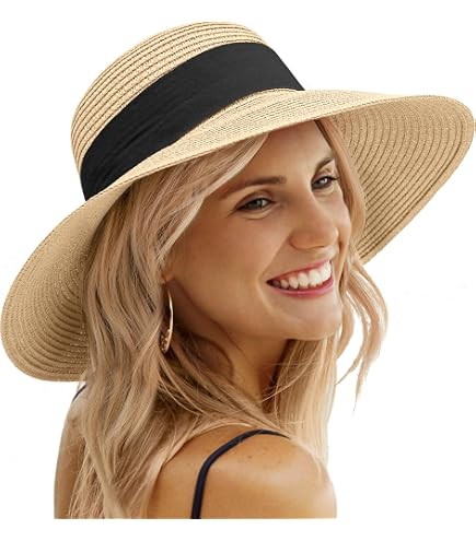 CALLARON 1pc Breathable Sun Hat for Women Wide Brim Straw  display picture 3
