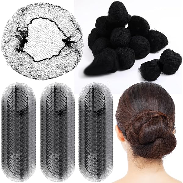 4er-Set Elastische Schlafhauben Aus Baumwolle – Atmungsaktive Haarnetze Für Die Nacht, Baden & Küche (Schwarz & Rosa)