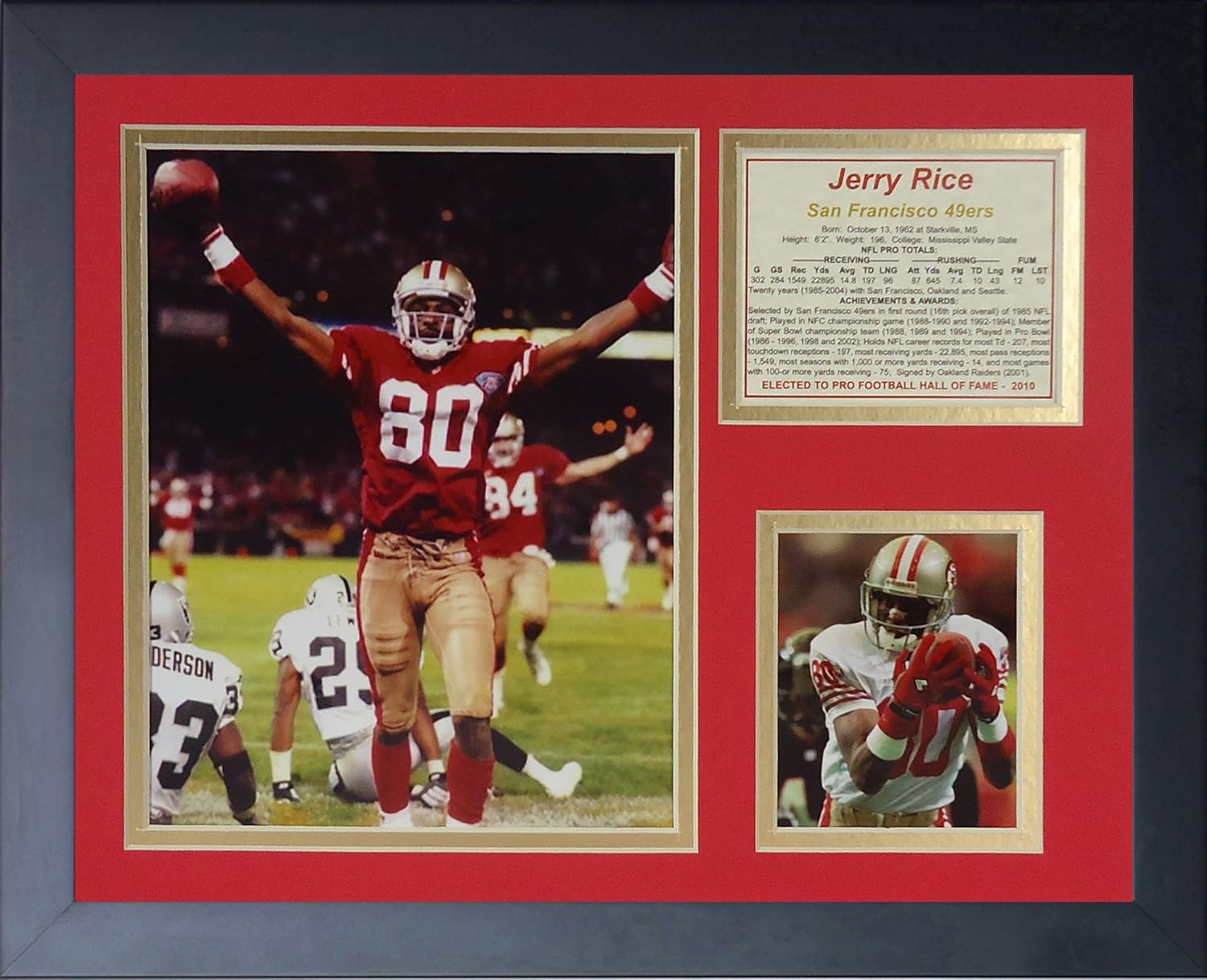 Legends Never Die Jerry Rice Touchdown Framed Photo