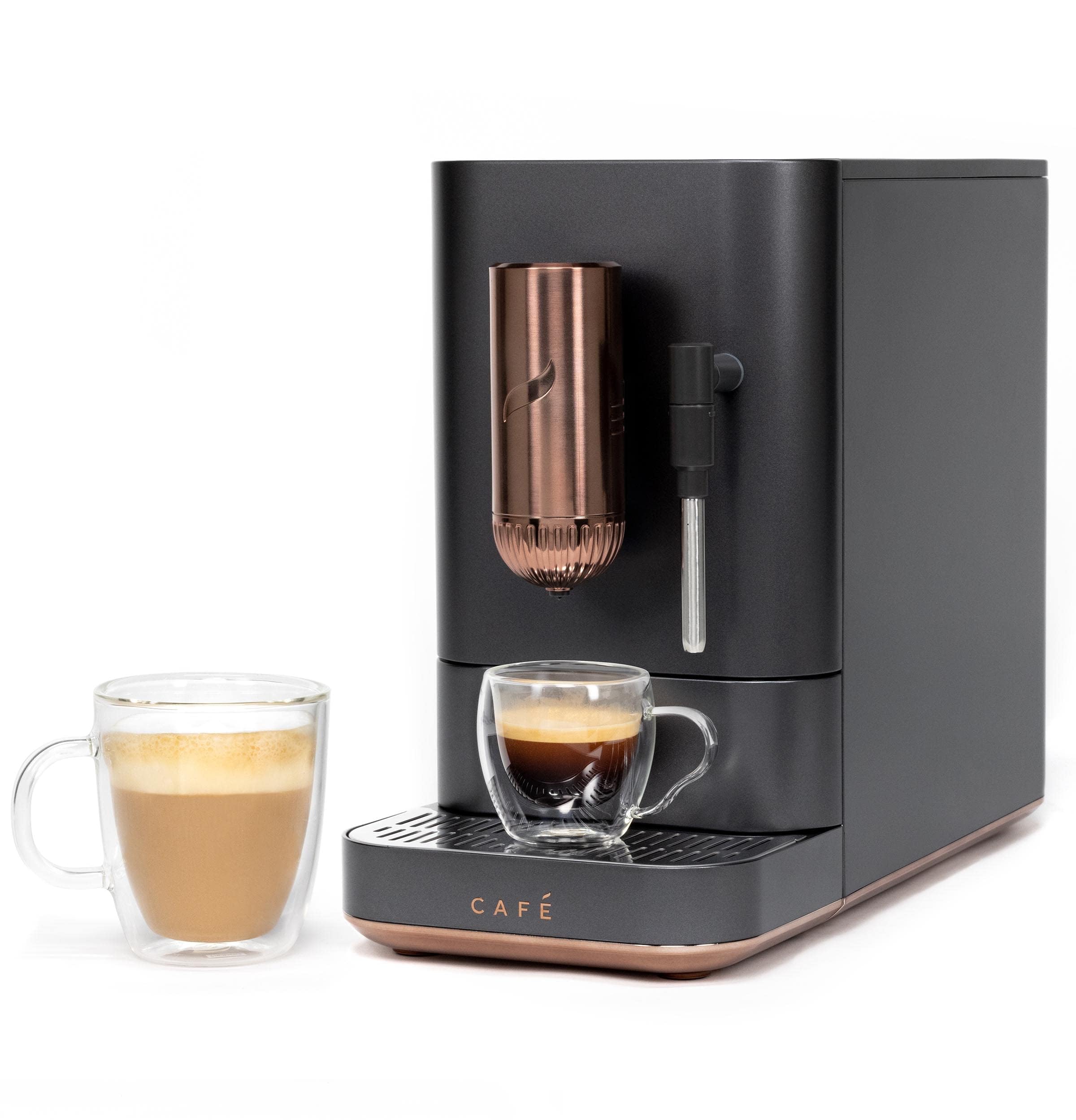Photo 1 of **HAS DAMAGES/ POSSIBLY FOR PARTS** Café Affetto Automatic Espresso Machine + Milk Frother | Built-In & Adjustable Espresso Bean Grinder | One-Touch Brew in 90 Seconds | Matte Black, 1.2 Liter, (C7CEBBS3RD3)