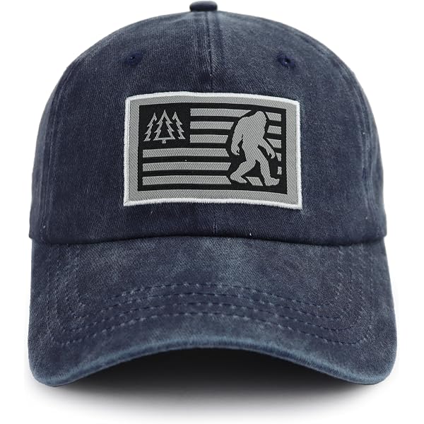 "Bigfoot Believes In You" Baseball Cap - Embroidered Sasquatch Design, Adjustable Cotton Denim, Outdoor Novelty Hat