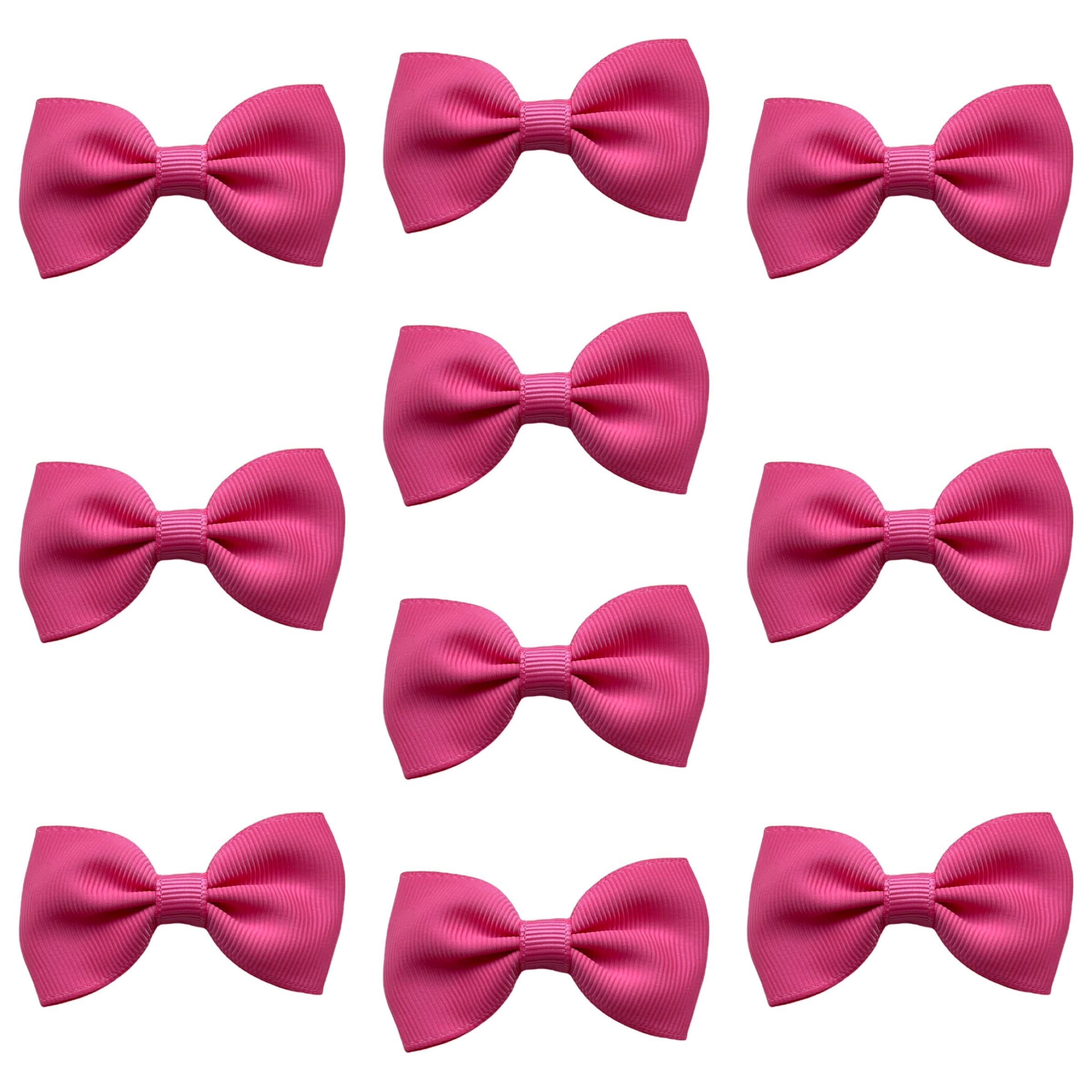 Light Salmon Hair Bows Clips Slides Grips Grips 2.7" inch Soft Ribbon Small Straight School Hairbows for Girls 10pcs