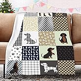 Mokukenren Dachshund Blanket - Cute Wiener Dog Gifts for Women, Lightweight Cozy Flannel Fleece Throw Blanket - 50"x40"
