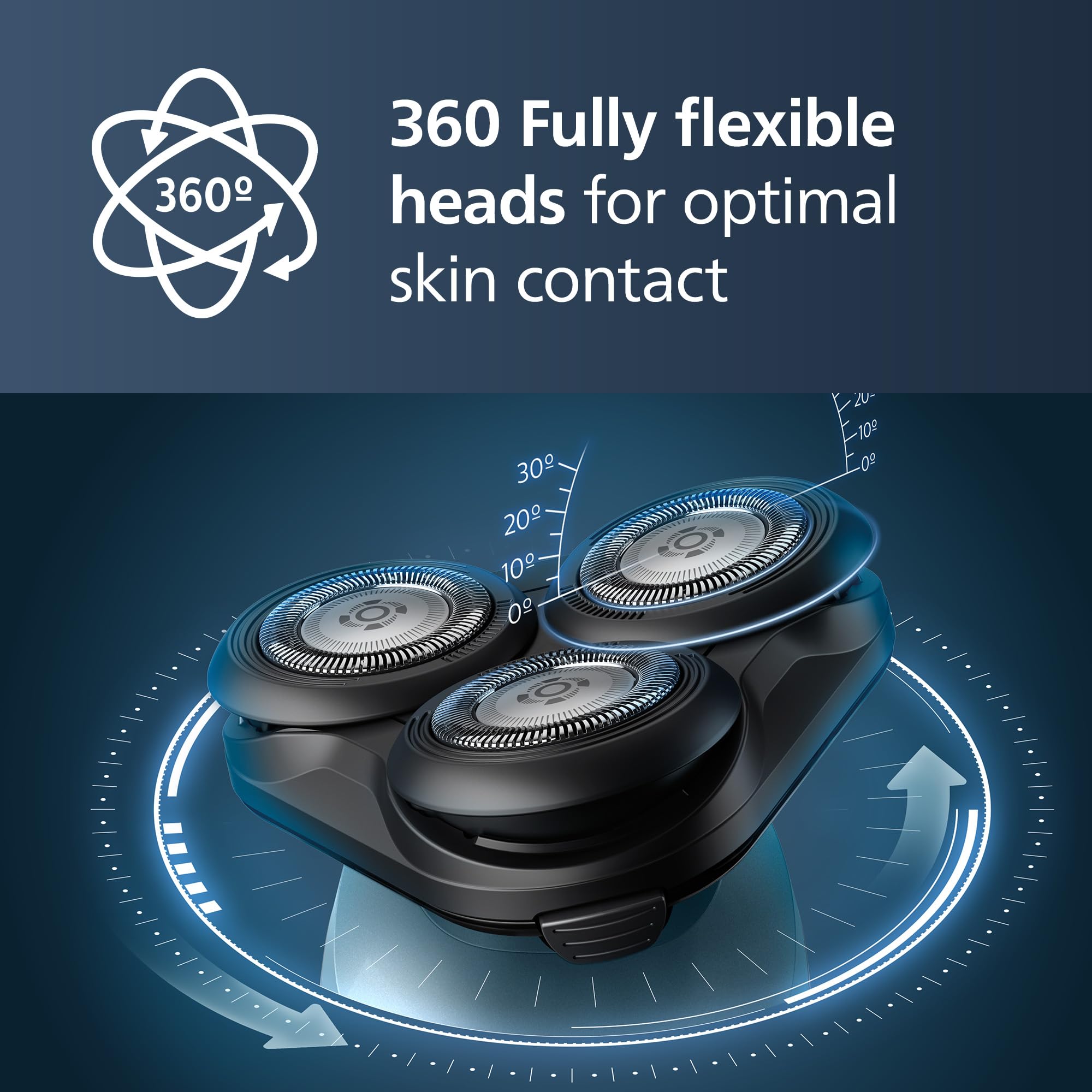 Philips Shaver Series 5000 - Wet & Dry Electric Men's Shaver in Metallic Blue with Precision Trimmer and Soft Pouch Travel Case (Model S5465/18)