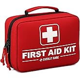 EVERLIT CARE 380 Pcs First Aid Kit for College Student, All-Purpose Medicine Kit for Cuts, Scrapes, Burns, Emergency Preparedness | for Home, Office, Car, Travel, Camping, Outdoor (Red)