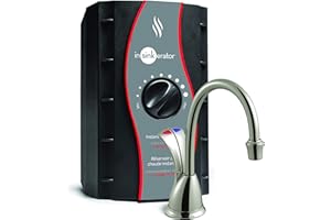 InSinkErator Wave Instant Hot and Cold Water Dispenser System, Faucet & Tank, Satin Nickel, HC-Wave-SN