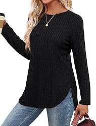 Saloogoe Womens Tops Dressy Casual Long Sleeve