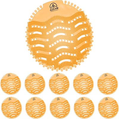 AZEAM Urinal Screens Deodorizer 10 Pack Orange Citrus Fits Most Urinals