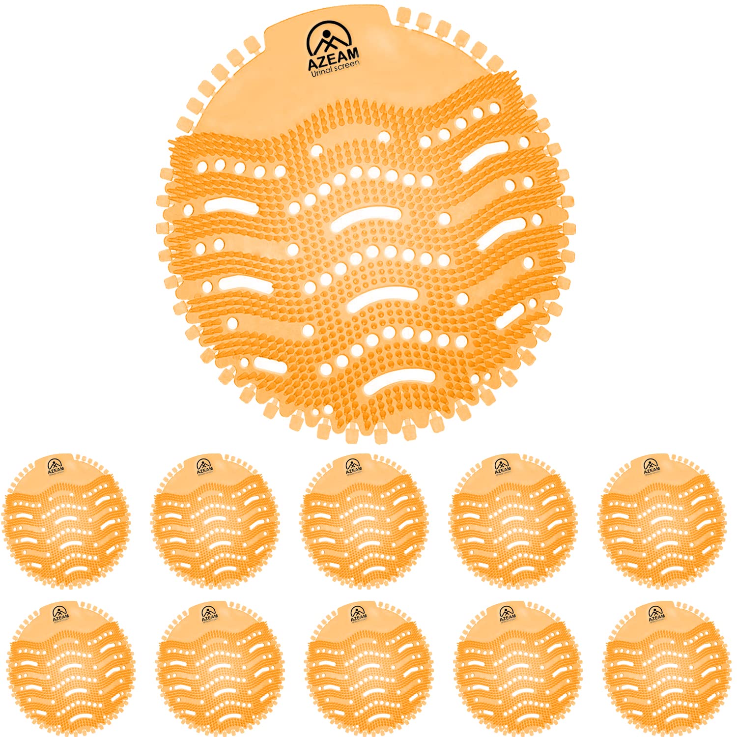 Urinal Screens Deodorizer,10 Packs Urinal Mats Pads Deodorizer for Bathroom, Restaurants, Offices, Schools, Etc. Fits Most Top Urinal Brands (Orange Citrus)