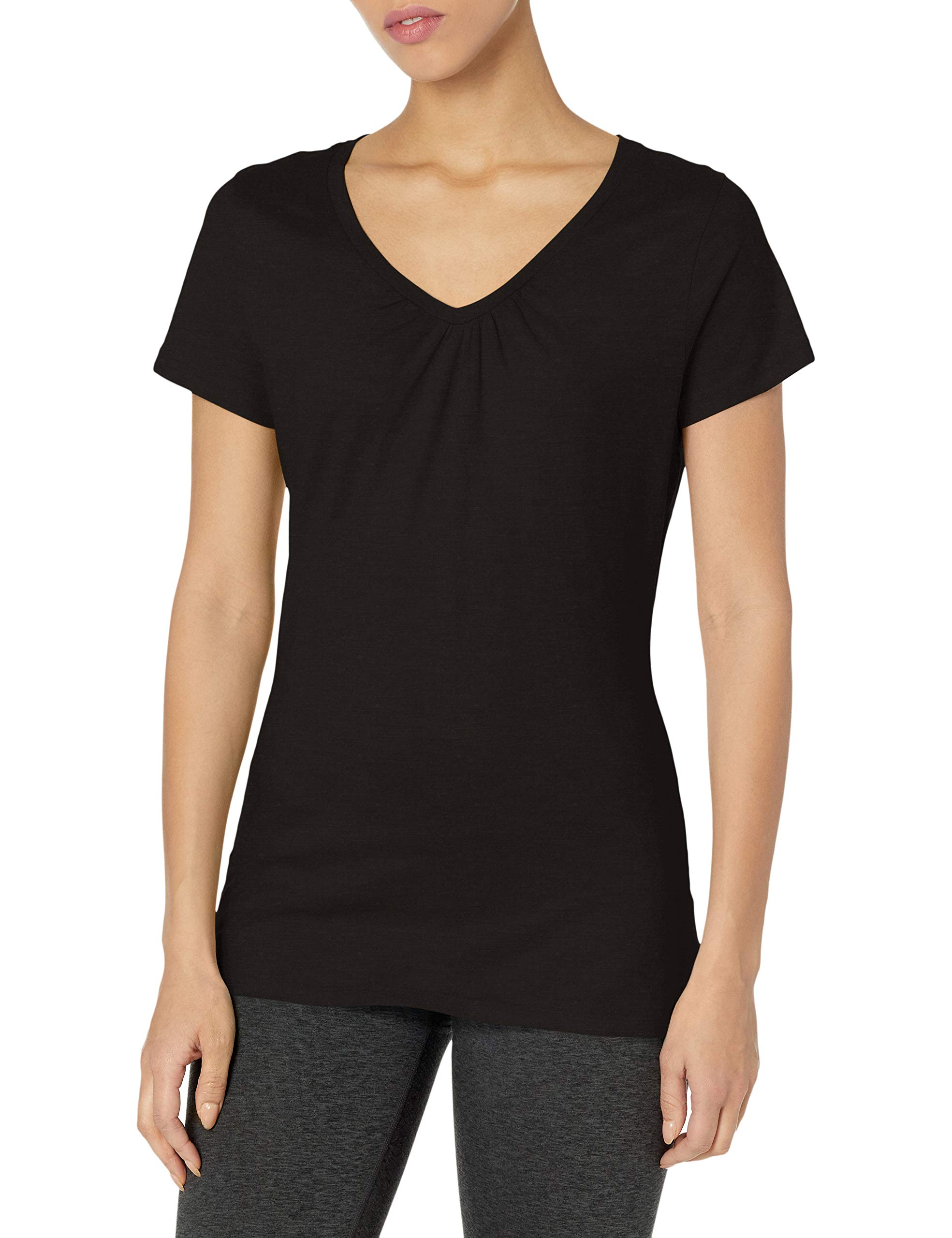 Hanes Women's Shirred V-Neck T-Shirt