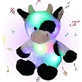 Glow Guards 15'' Light up Music Cow Stuffed Animals Glowing Singing Soft Plush Toy with Lullaby Songs LED Night Lights for Birthday Gifts Toddler Kids Nap Time Pal