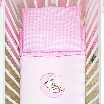 Baby Comfort Moon Pink 2 Piece Bedding Set 80x70 Duvet Cover & Pillowcase 12M+