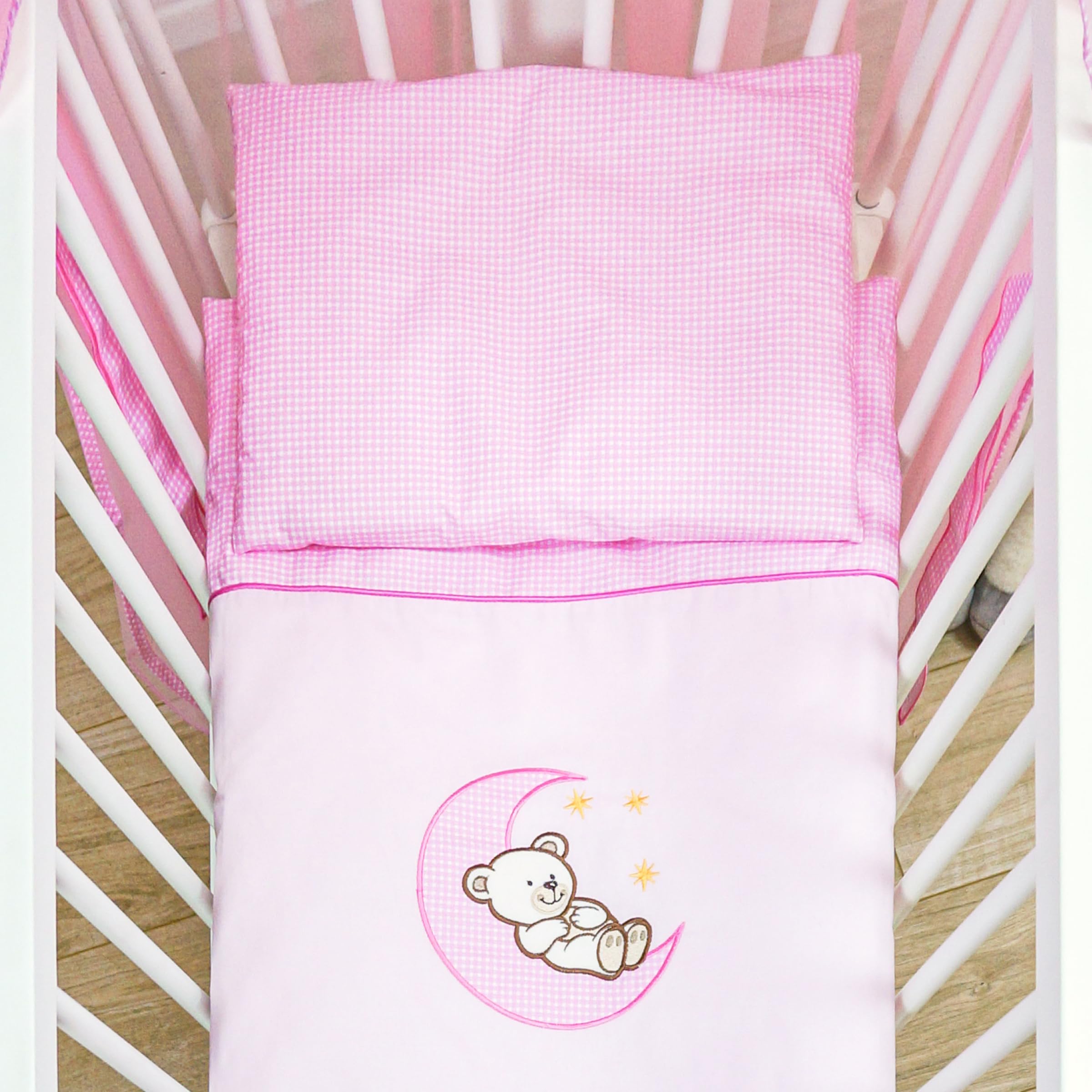 Baby Comfort 2 Piece Baby Kids Bedding Set 80x70 cm Duvet Cover & Pillowcase 12M+ (Moon Pink) — image 1