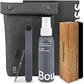 Boundless Audio Vinyl Record Cleaning Kit - 5-in-1 Brushes, Solution &amp; Bag | Velvet Record Brush, 2oz Record Cleaning Solution, Stylus Cleaner, Nylon Brush &amp; Storage Bag - For Regular Cleaning/Care