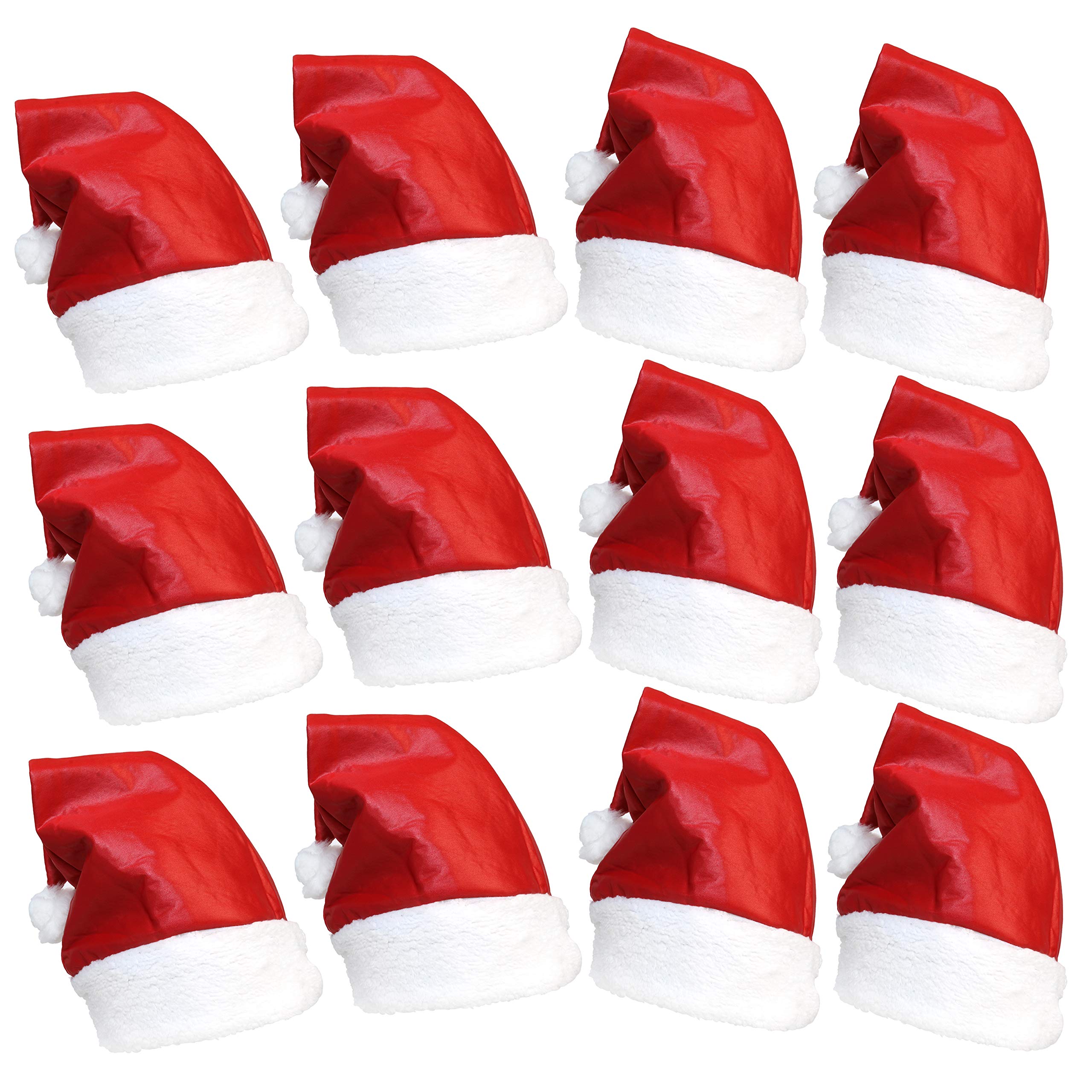 Robelli Pack of 12 Red Christmas Santa Hats