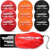 PowerNet 2.8" 9 Pack Weighted Progressive Training Balls for Hitting Batting, Build Strength &amp; Muscle, Improve Technique, Baseball Size, Training Equipment for Throwing, 12 oz to 20 oz