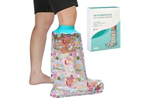 FIPELL 100% Waterproof Kids Cast Cover for Shower Leg Kids, Reusable Child Cast Covers for Foot After Surgery, Watertight Toddler Foot Protector to Keep Wound & Bandages Dry