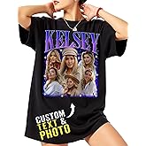Custom Bootleg Rap Tee Shirt for Women & Men - Custom Face & Photo Picture Shirt Gift Idea for Couples, Family & Friends