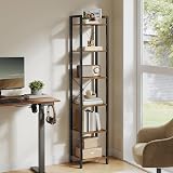 VASAGLE 6-Tier Bookshelf Rustic Brown and Ink Black 30 x 40 x 187.5 cm view 2