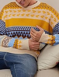 Flygo Men's Vintage Grandpa Sweater Crewneck