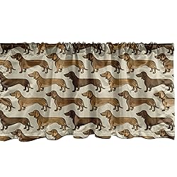 Ambesonne Dachshund Window Valance, Continuous