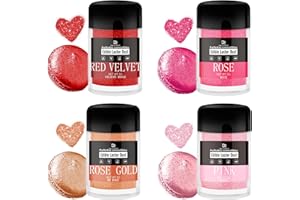 Edible Glitter Set - Luster Dust Edible Set 4 Metallic Colors - Food Grade Coloring Glitter Shimmer Dust Powder, Dusting Powd