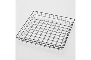 American Metalcraft SQGB12 Square Wire Grid Basket, Black, 12-Inches
