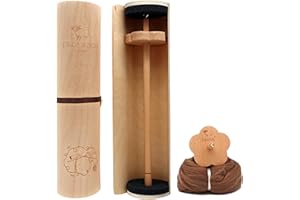 DICHA 3 Inch Flower Shaped Drop Spindle Kit- High Low Whorl Wooden Spindles with Tutorial -Weaving Spinning Wheels for Beginners-All in A Gift Box-Perfect Spinner Gifts-Durable,Easy to Use