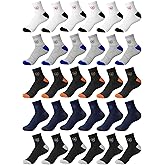 Fourluoo 30 Pairs Mens Socks Bulk Homeless Thermal Moisture Wicking Sports Crew Ankle Sock for Men Unisex