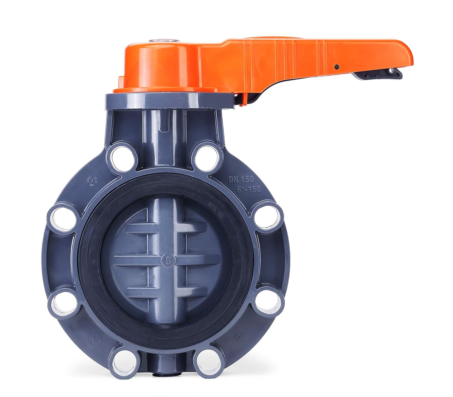 6 Gray HYDROSEAL Sertao PVC Butterfly Valve Precise unibody Mold Rated