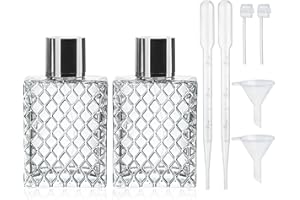 YU FENG 2 Pack Refillable Glass Spray Perfume Bottles 100ml / 3.4 oz Cosmetic Fine Mist Atomizer Bottle Empty Portable Clear Glass Essential Oil Container for Travel