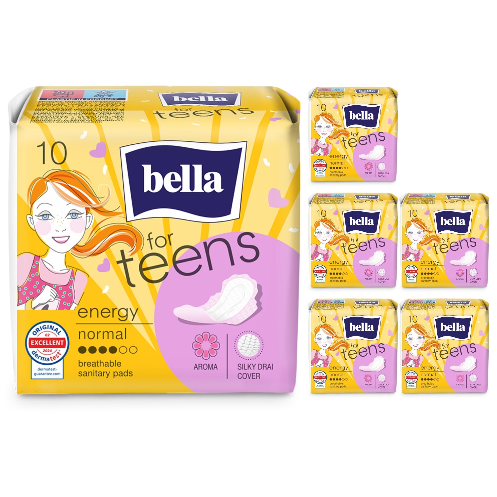 Bella for Teens, Ultra Energy Sanitary Towels (6 x Pack of 10)