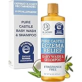 Dr. Jacobs Pure Castile Baby Wash - Effective Body Wash to Relieve Baby Eczema - Gentle Shampoo and Unscented Soap for Sensitive Skin, and Hypoallergenic - 16 oz