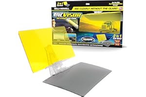 Tacvisor by Bell+Howell for Day and Night, Polarized Sun Visor, Anti-Glare, UV Blocking Sun Protection Vehicle Windshield Sunshade, Car Accessories for Clearer Vision and Safety Driving As Seen On TV