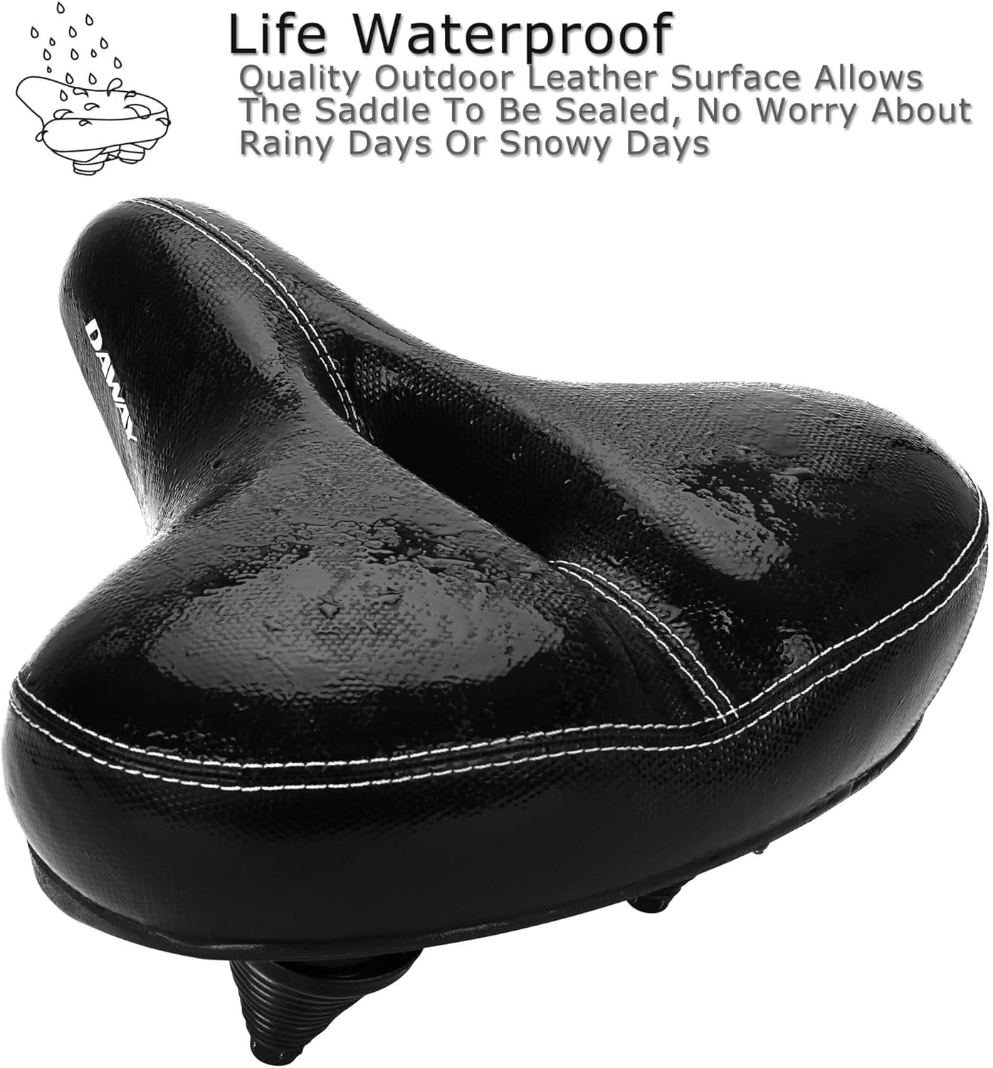 DAWAY Most Comfortable Bike Seat C30 Oversized Extra Wide Exercise