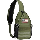 HALOVIE Crossbody Sling Bag Anti Theft RFID Sling Backpack Lightweight Travel Hiking EDC Tactical Chest Shoulder Pack Gift for Men