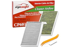 EPAuto CP681 (1107681-00-A) Premium HVAC Cabin Air Filter with Activated Carbon, Replacement for Tesla Model 3 (2017-2026), M