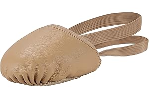 Linodes Leather Pirouette Half Sole Jazz Ballet Dance Shoe Turning Shoes for Women and Girls