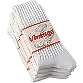 DAUCO 4 Pairs Natural 98% Cotton Socks for Women & Men Crew Seamless Cozy Fall Socks Breathable Unisex Slouchy Socks