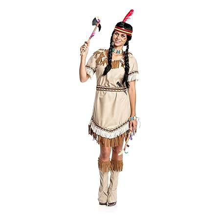 Kostümplanet® Indianerin-Kostüm Damen Indianer-Kostüm sexy Squaw Faschings-Kostüm Größe 40/42