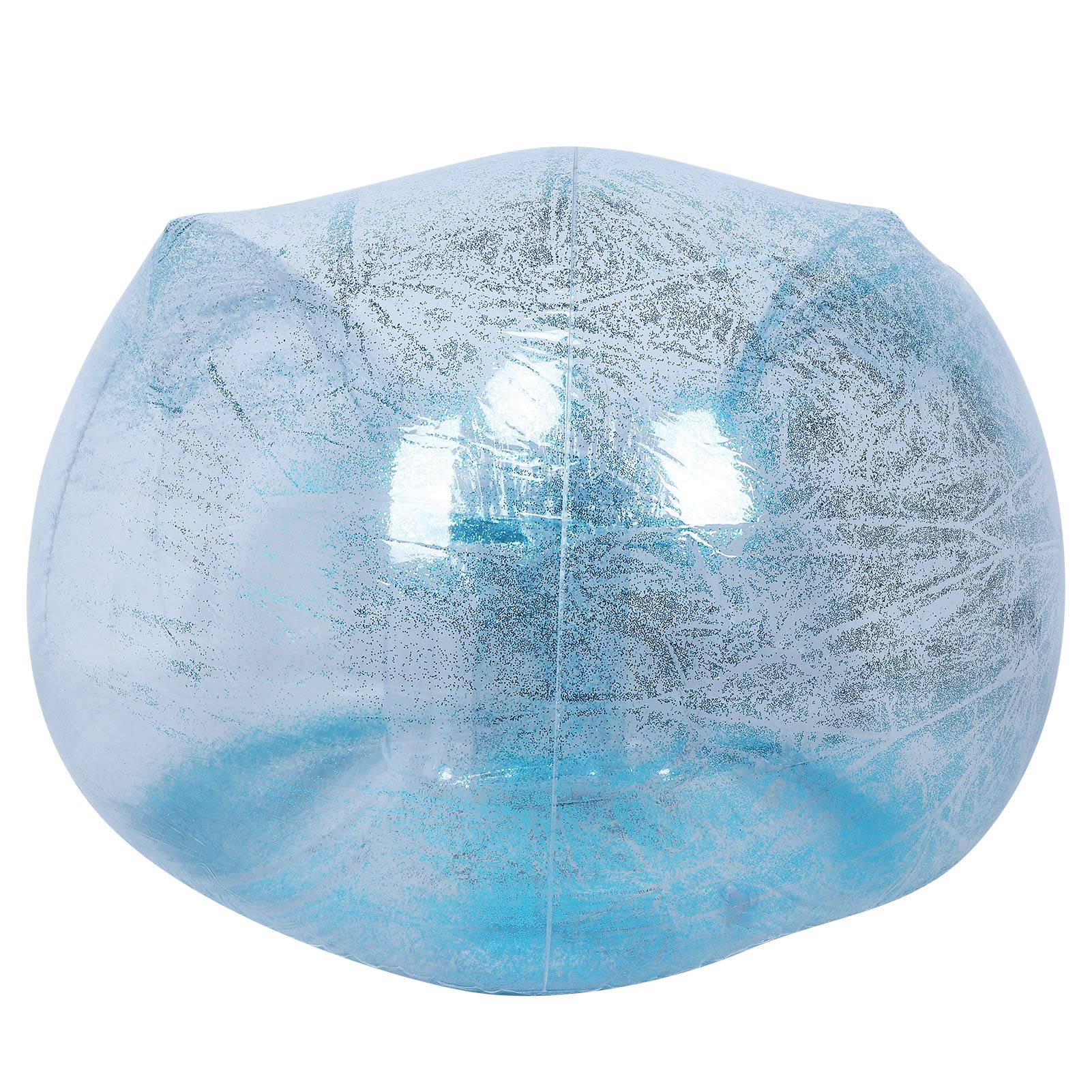 Inflatable Sofa, Adult Transparent Folding Inflatable Sofa Chair with Sequin Decor for Leisure Nap Sleeping Reading Sunbathing(Blue)