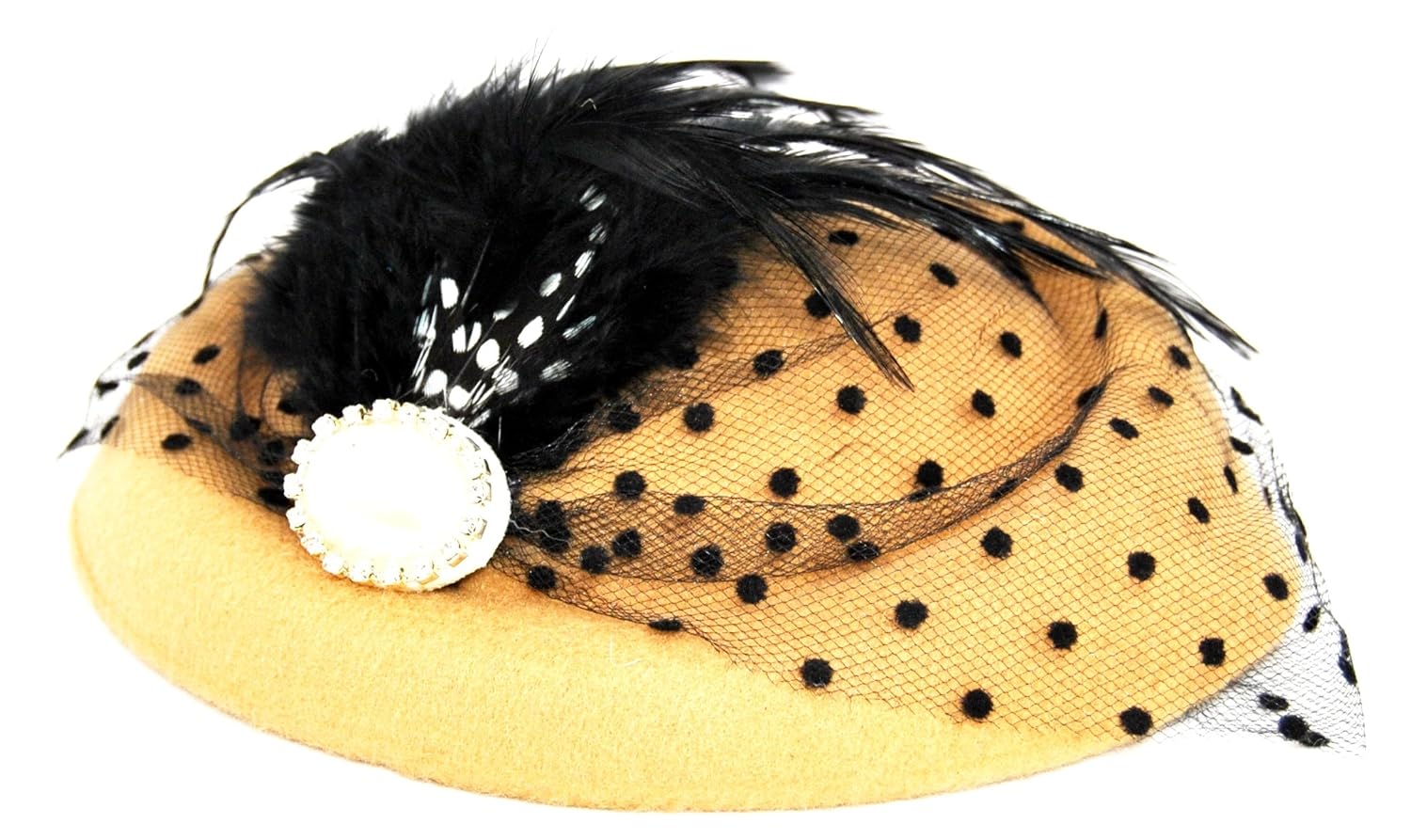 cream pillbox hat